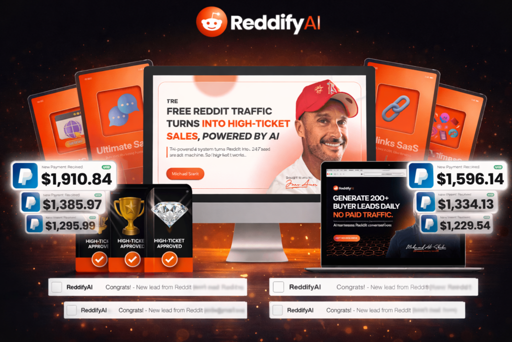 ReddifyAI review showing AI-powered Reddit traffic system generating leads and high-ticket sales